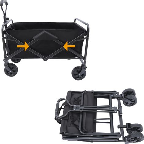 Chariot, Capacité de Charge Élevée 80kg, Taille Pliée 51x13x68cm, Dimensions 67x46x36cm, Tube en Acier Durable, Transport Facile (1/5)