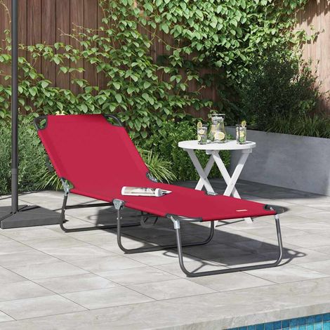Klappbare Sonnenliege Rot 188 x 57 x 86,5 cm Polyester
