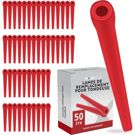 Lot de 50 Lames Débroussailleuse, Plastique Robuste, Compatible Gardena Accucut Smallcut, Jardinage (1/5)