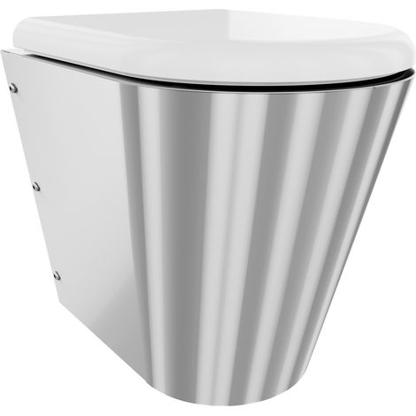 KWC AR T-WC, CAMPUS, Edelstahl, wandhängend,  360x456x500 mm, S. bodenlang, Sitz weiß