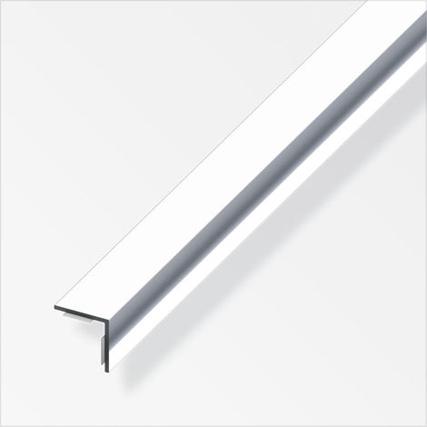 alfer Winkel 1 m, 20 x 20 mm PVC (Kunststoff) glatt Chromoptik Winkelprofil (1/2)