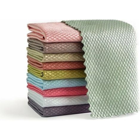 Chiffon Magique, Lot de 10 Chiffon de Nettoyage en Microfibre Multifunction pour dans Cuisine Voiture Salle de Bain Maison Bureau Multicolore 30x40CM