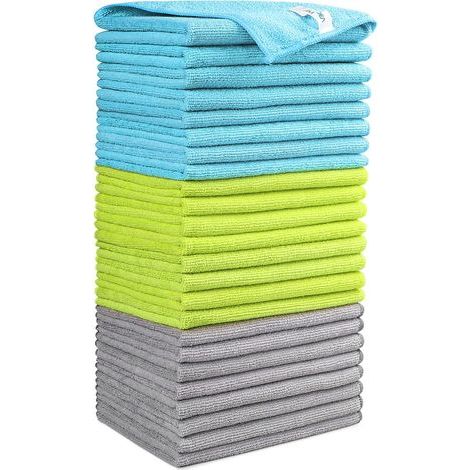 Set of 24 Microfiber Cloths, 30x30cm, Absorbent and Lint-Free, for Home, Car, Kitchen (1/5)