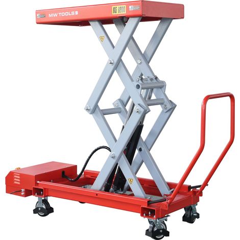 Table élévatrice électrique mobile 1200 kg - Hauteur 1800 mm - Plateau 1100 x 596 mm - Alimentation 230 V MW Tools WTE1205 (1/5)