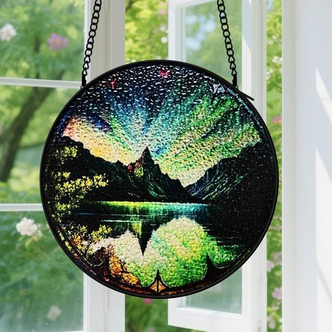 Capteur de Soleil en Vitrail Décoration Spirituelle pour Maison 15cm (1/4)