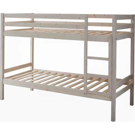 Letto a castello legno bianco lavato Tiana 90x190/90x190cm (1/4)