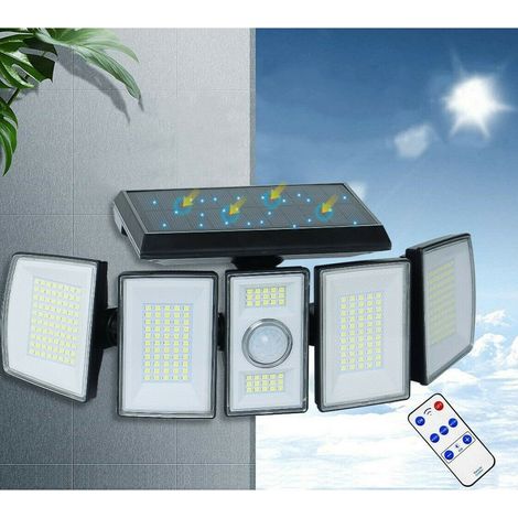 Spot Solaire à Led Orientable Détecteur De Mouvement Télécommande 300 Leds (1/5)