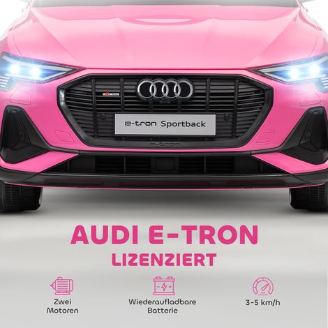 Voiture électrique enfant 12V Audi E-tron avec télécommande, ceinture sécurité, pour enfants 3-5 ans