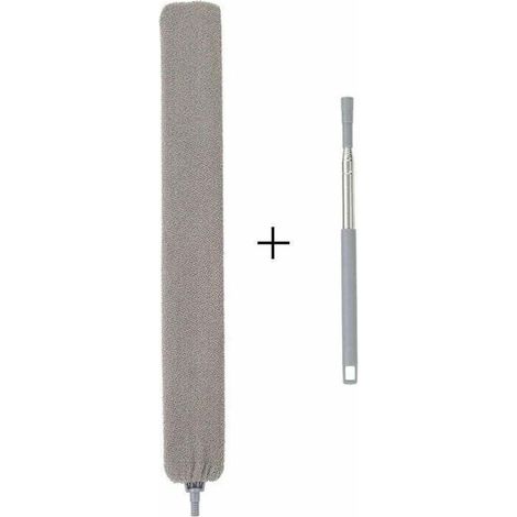 Plumeau Télescopique, Plumeau Microfibre avec Poignée en Acier Inoxable,Lavable Flexible Brosse à Poussière pour Canapé lit Meuble Plancher Poussière Domestique (1/5)
