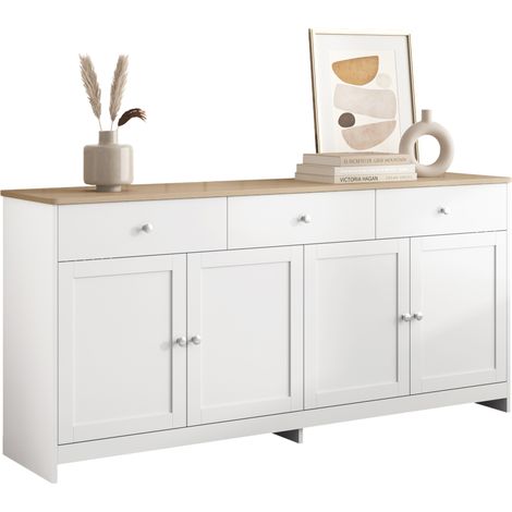 PLACARD de style paysan MDF Blanc 101.20 cm de longueur 47.50 cm de largeur 16.50 cm de hauteur (1/5)