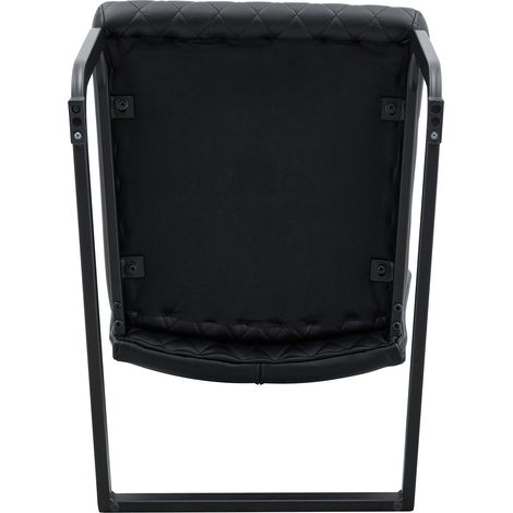 Ensemble repas rond 4 pièces avec table 107 cm double étagère MDF et 4 chaises noires design losange en PU et métal (1/5)