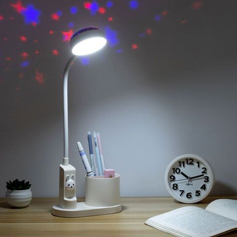 Lampe de Bureau avec Porte-Stylo de Chevet à Changement de Couleur Automatique, pour Enfants (Rose) - RWLampe de bureau (1/5)