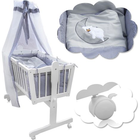 Lettino per bambini, Bianco, 40x90 con ruote, Vitalispa