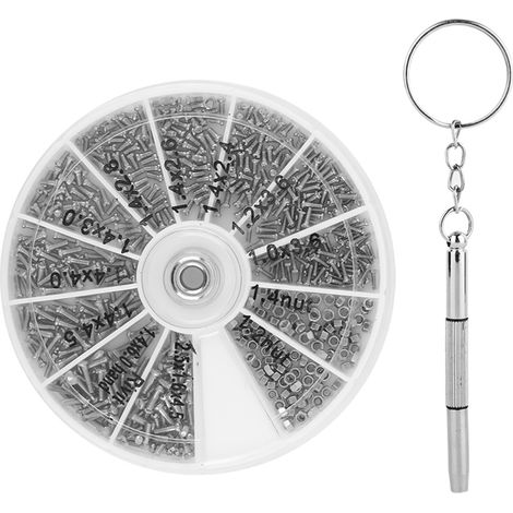 Kit De Vis Pour Réparation Optique Et Horlogère - 600 Pièces En Acier Inoxydable - Pour Lunettes Montres Bijoux - 1 Tournevis (1/5)