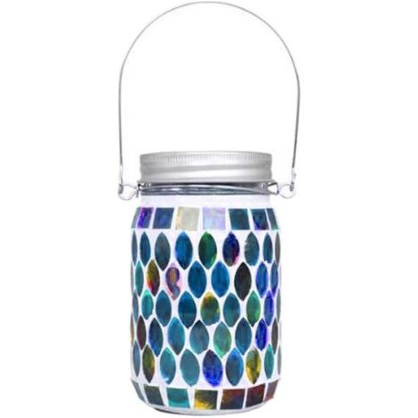 Lanterne Solaire Extérieur - Lampes Solaires étanches en verre à Changement de Couleur - Lanternes Mosaïque à Suspendre pour Extérieur- Suspendues/Debout, Lampes Solaires pour Balcon,Terrasse (BU) (1/5)