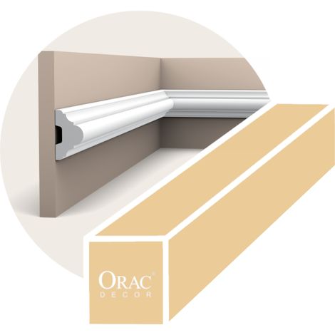 Riel de pared con volutas suaves - Orac Decor - L200xP2.9xH5cm - Caja de 16 metros - P4020