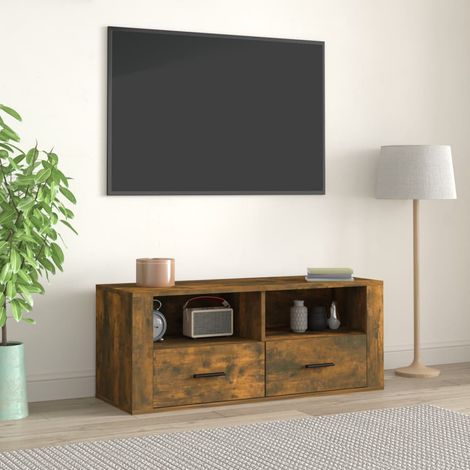 vidaXL Mobile TV Rovere Fumo 100x35x40 cm in Legno Multistrato