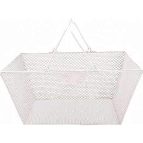 Ergonomic Metal Storage Basket, White (1/5)