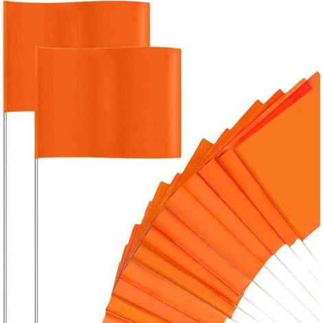 Drapeaux De Marquage.100 Pièces Drapeaux Orange Pour Marquage Pelouse (1/5)