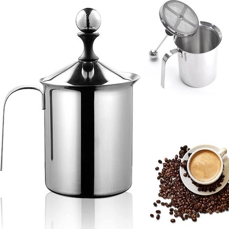 Mousseur À Lait - Acier Inoxydable - 400 Ml - Pour Café Et Latte - 1 Pièce (1/5)