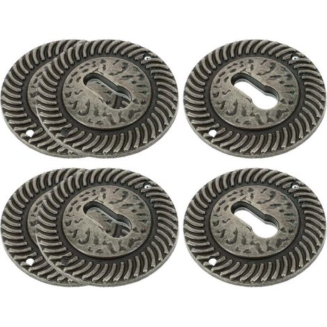 Lot de 6 cache-serrures ronds décoratifs en alliage zinc vintage (1/5)