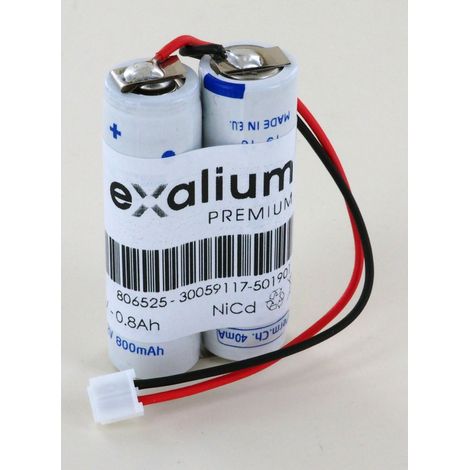 Batterie 2.4V 800mAh NiCd 2KRMT 15/49 BAES (806525) (1/2)