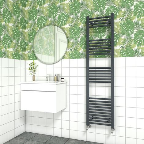 Bathroom Straight Heated Towel Rail Radiator Ladder Warmer Heating Anthracite 1600x400mm (1/5)
