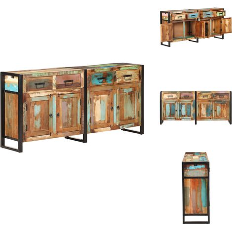 Buffet 172x35x80 cm Bois de récupération massif - Buffet - Meuble De Rangement - Bois Recyclé - Mobilier Rustique - Design Industriel (1/5)
