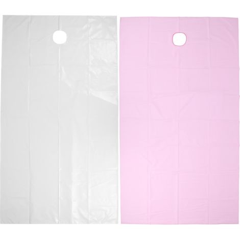 Housse de table de massage pour spa avec trou respiratoire, drap de salon de beauté (blanc et rose) (1/5)