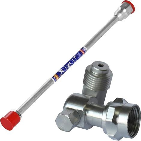 Rallonge de Pistolet à Peinture Airless - Tige de 38 cm et Joint pivotant - Filetage de 2,2 cm (1/5)