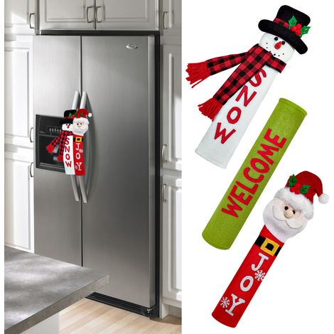 3 decorazioni natalizie, bambole elfo di peluche, guanti per maniglia del frigorifero, regali di Natale (1/5)