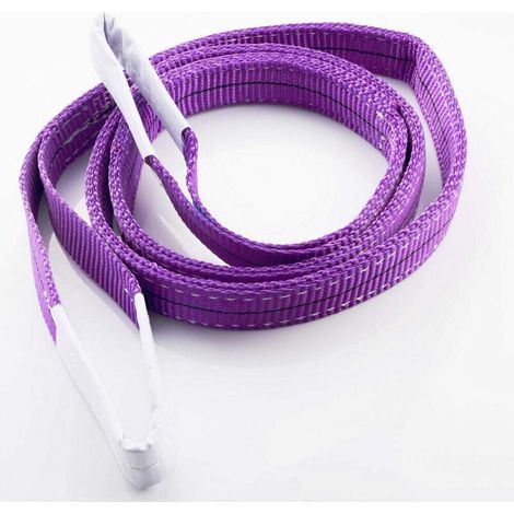 1PCS Élingue 1 tonnes 1 m, sangle de levage, élingues plates tissées en polyester, pour soulever une marchandise ou un véhicule, tirer des marchandises lourdes-violet (1/5)