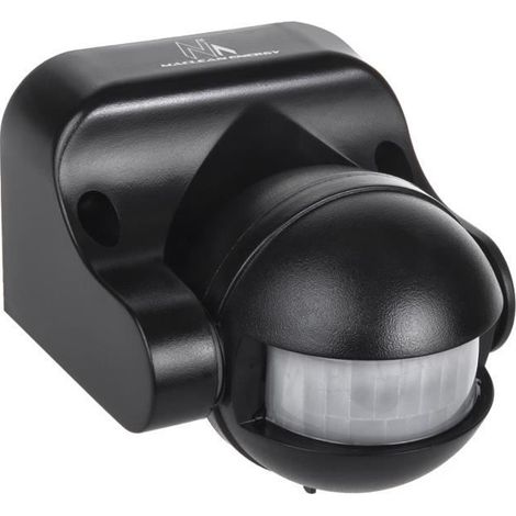 Détecteur de mouvement PIR infrarouge Maclean MCE358 B noir IP44 portée 12m charge max. 800-1200W (1/4)