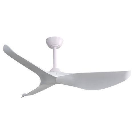 Deckenventilator 52 Zoll weiß mit Fernbedienung, 6 Geschwindigkeiten, reversibler DC-Motor, 3 ABS-Flügel, Innenraum Wohnzimmer 132 cm (1/4)