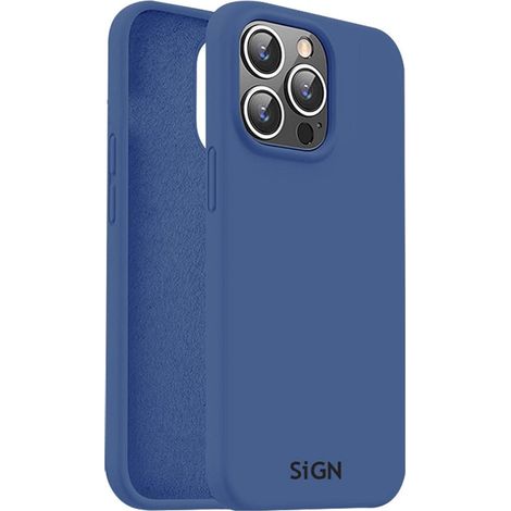 Custodia in silicone liquido sign per iphone 15 pro max - blu