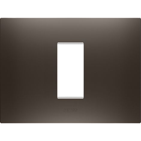 PLAQUE EGO RECT. 1P TEINTE MARRON GEWISS GW16001BS (1/2)