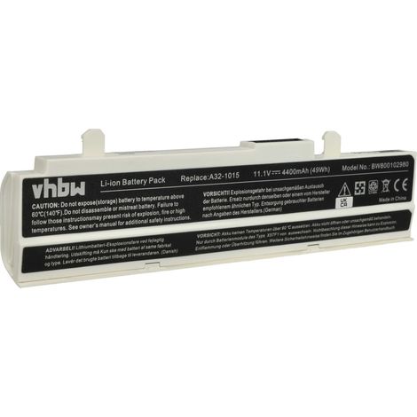 vhbw Akku kompatibel mit Asus Eee PC 1015PW, 1015PN, 1015PEM, 1016P, 1016, 1015T, 1015PX, 1015PEG, 1016P D743 Notebook (4400 mAh, 11,1 V, Li-Ion) (1/5)