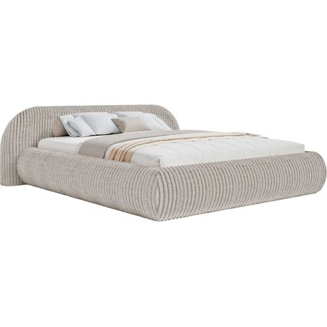 Selsey Shels Low – Polsterbett 180x200, Breitcord, Graubeige