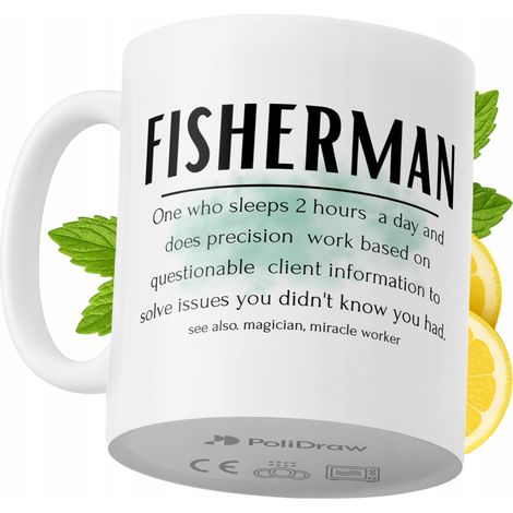 Taza de café/té divertida con diseño de texto humorístico para pescadores. Taza ideal para cumpleaños, santos y días festivos. Taza premium para ocasiones especiales en casa, la oficina o el trabajo.  (1/5)