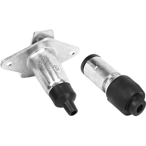 7-poliger Anhängerstecker und -buchsen-Set, kleines Metall-Anhängerzubehör, Ersatzteil für Wohnmobile, Wohnwagen und Anhänger (1/5)