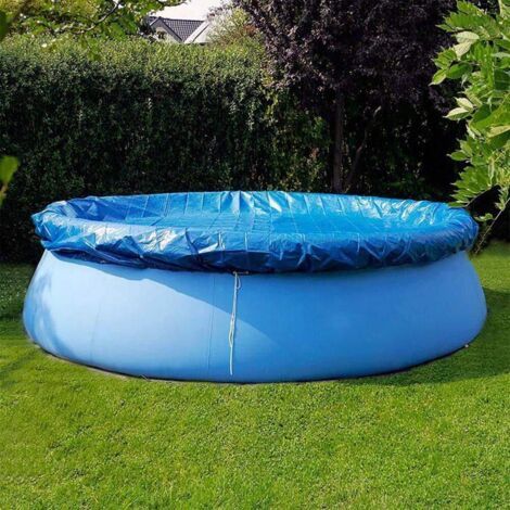 244cm de Diamètre Couverture de Piscine Ronde,Couverture Bâche Bleu Anti-poussière Imperméable pour Piscine,Housse étanche Durable pour Piscine Hors Terre Ronde,8 Pieds(244cm) (1/5)