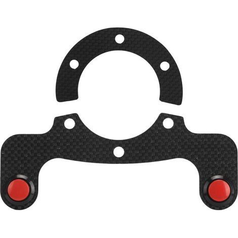 Kits de boutons de klaxon externe en Fiber de carbone, pour volant MOMO/OMP/Nardi/Sparco, 6 boulons, double bouton (1/5)