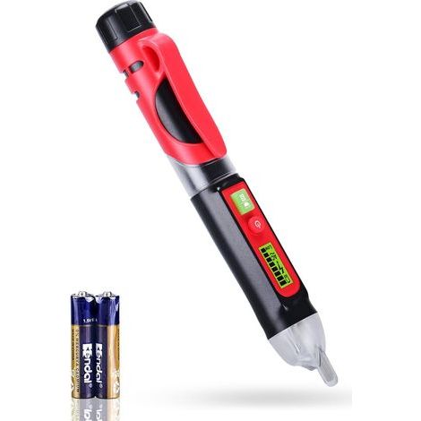 Berührungsloser Spannungsprüfer, Spannungsmessgerät mit dualer Empfindlichkeit 12 V–1000 V/48 V–1000 V, LCD-Bildschirm, Phasen-/Neutralleiterprüfung, Taschenlampe, akustischer Alarm (1/5)