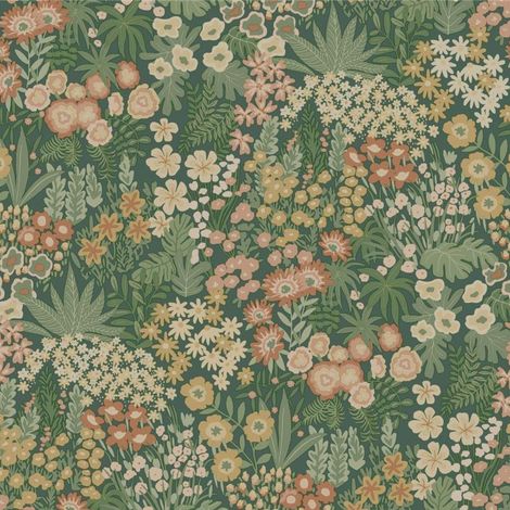 Holden Everbloom Emerald Green Wallpaper Feature Wall Flowers Paste The Paper (1/4)
