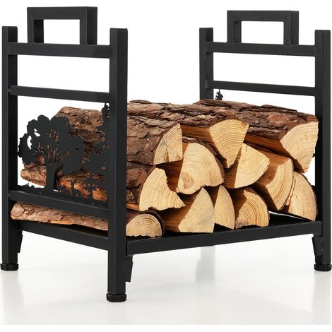 Metal Firewood Rack with Handles and Adjustable Feet (1/5)
