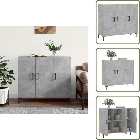 Sideboard Betongrau 90x34x80 cm Holzwerkstoff - Sideboard - Wohnzimmermöbel - Holzmöbel - Grau - Modernes Design (1/5)