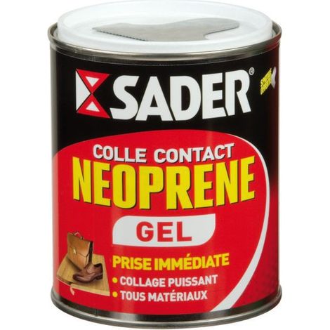 Colle néoprène gel haute adhérence – Application verticale sans coulure – Résiste à l’humidité et à 130°C – Collage puissant multi-matériaux – Sader