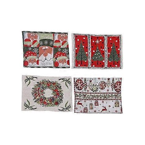 Weihnachtliche Tischsets, 4er-Set, Winterliche Weihnachts-Küchenmatte, Platzsets, Frohes Neues Jahr