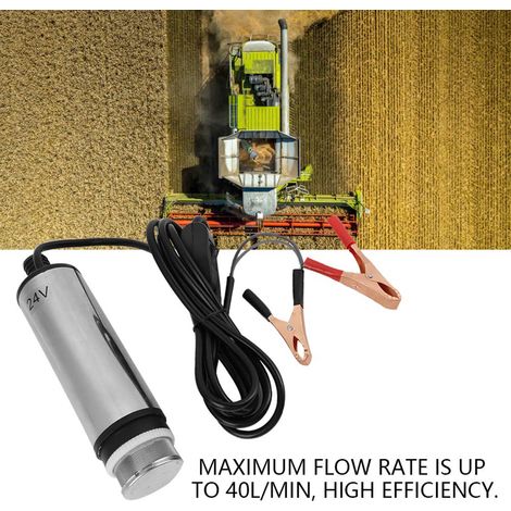 Pompe submersible en acier inoxydable 24 V CC pour le ravitaillement en eau, diesel, huile et kérosène (1/5)