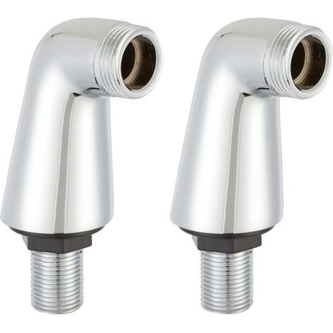 Lot de 2 colonnettes luxe gris mâle/mâle 15 x 21/20 x 27 mm – Laiton – Raccords filetés pour robinetterie – Pour installations sanitaires (1/3)
